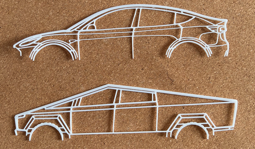 Contours 3D voitures "Tesla"